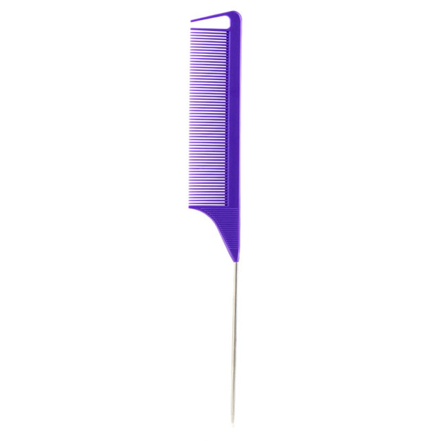 Hot Fashion Black Fine-tooth Comb Metal Pin Anti-static Hair Style Rat Tail Comb 220x28x4mm Hair Styling Beauty Tools