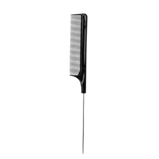 Hot Fashion Black Fine-tooth Comb Metal Pin Anti-static Hair Style Rat Tail Comb 220x28x4mm Hair Styling Beauty Tools