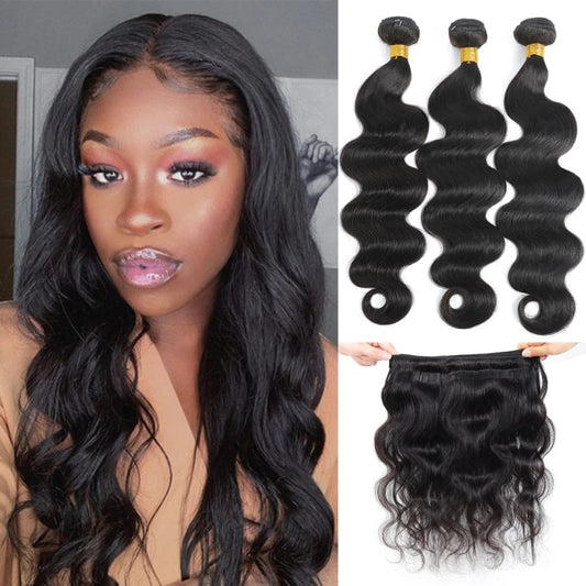 Brazilian Body Wave Hair Bundles 100% Human Hair Weave Natural Color #4 Brown Remy Hair Extension 1/3/4pcs Colored Weaving