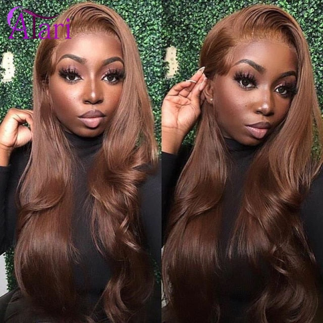 Atari Ginger Brown Body Wave Wig Brazilian Human Hair Wigs Pre Plucked Lace Frontal Wig Transparent Lace for Black Women