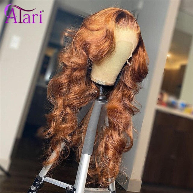 Atari Ginger Brown Body Wave Wig Brazilian Human Hair Wigs Pre Plucked Lace Frontal Wig Transparent Lace for Black Women