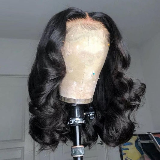 Body Wave 13x6 Short Bob Wig 13x4 Lace Front Human Hair Brazilian Remy 4x4 Closure Loose Pre Plucked 180 Density HD Frontal Wigs