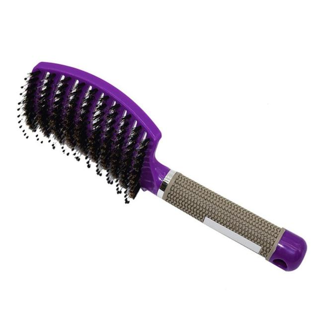 Women Hair Scalp Massage Comb Bristle Nylon Hairbrush Wet Curly Detangle Hair Brush For Salon Barber Hairdressing Styling Tools