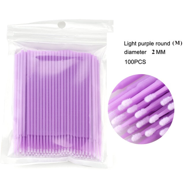 Disposable MicroBrush Eyelashes Extension  Individual Lash Removing Swab Micro Brush For Eyelash Extension Tools