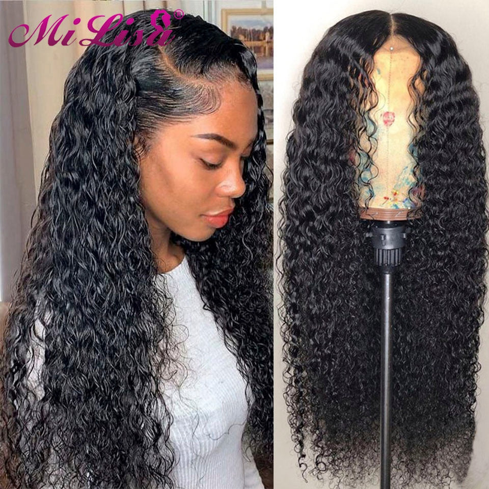 Deep Wave Frontal Wig For Women Brazilian 13x6 Transparent Lace Wigs 13x4 Lace Front Wigs Curly Human Hair Wig 4x4 Closure Wig
