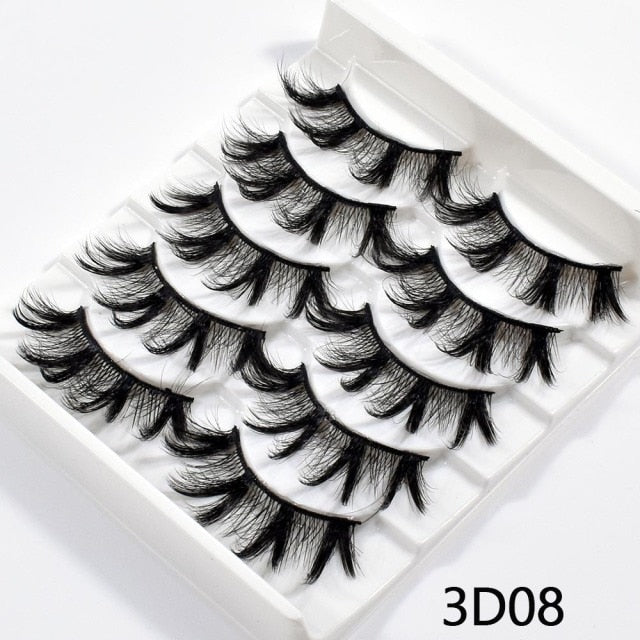 5/10Pairs 3D Mink Lashes Natural Eyelashes Dramatic False Eyelashes Faux Cils Makeup Wholesale Fake Eyelash Extension maquiagem