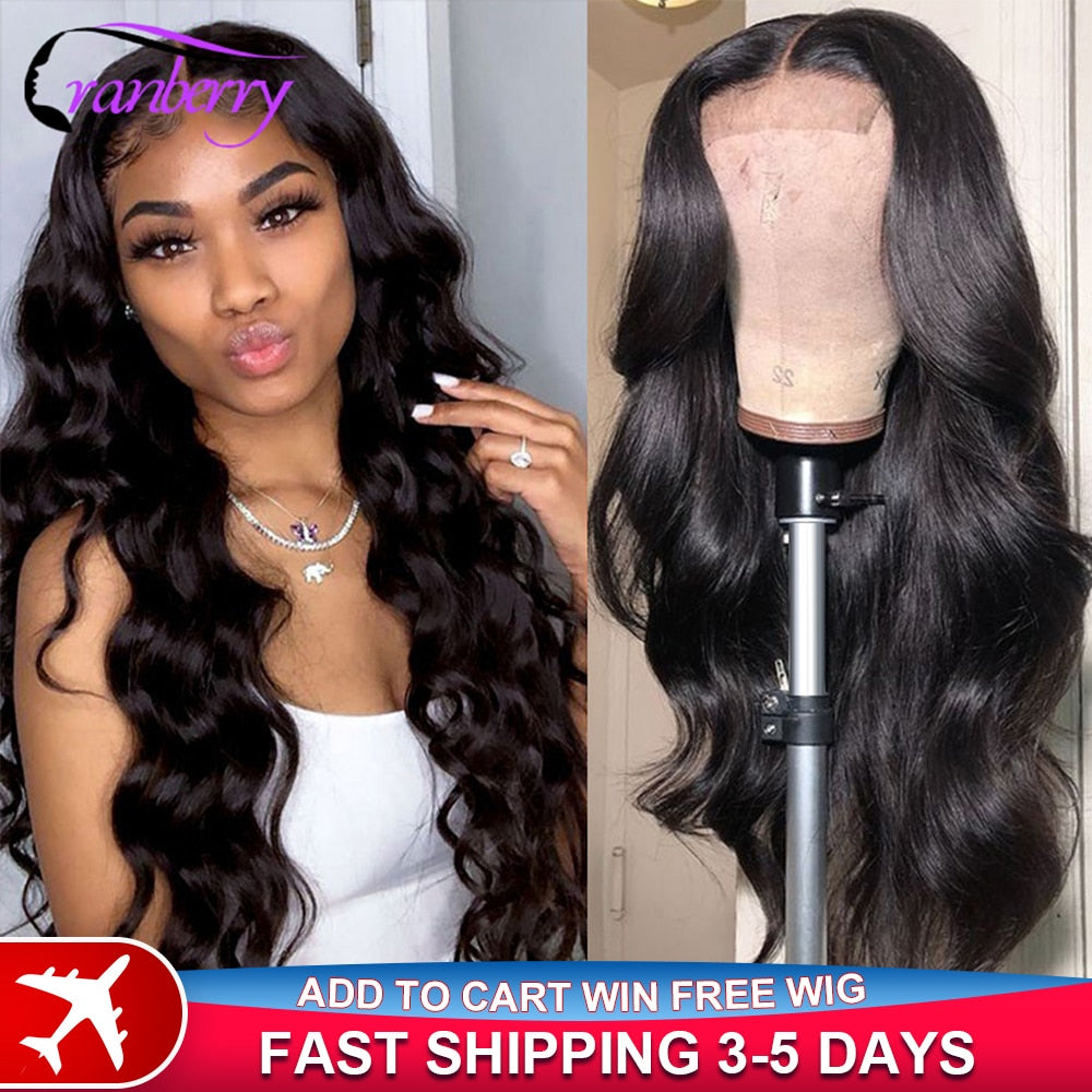 Cranberry Hair 4X4 Lace Closure Body Wave Wig Remy Brazilian Human Hair Wigs For Women Body Wave Closure Wig Preplucked Hairline