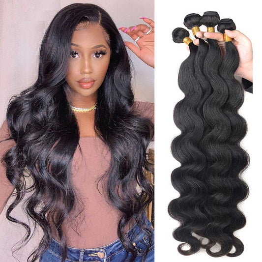 PromQueen Remy Hair Brazilian Human Hair Bundles Body Wave 1/3/4 Double Machine Weft Human Hair Weave Bundles Free Shipping