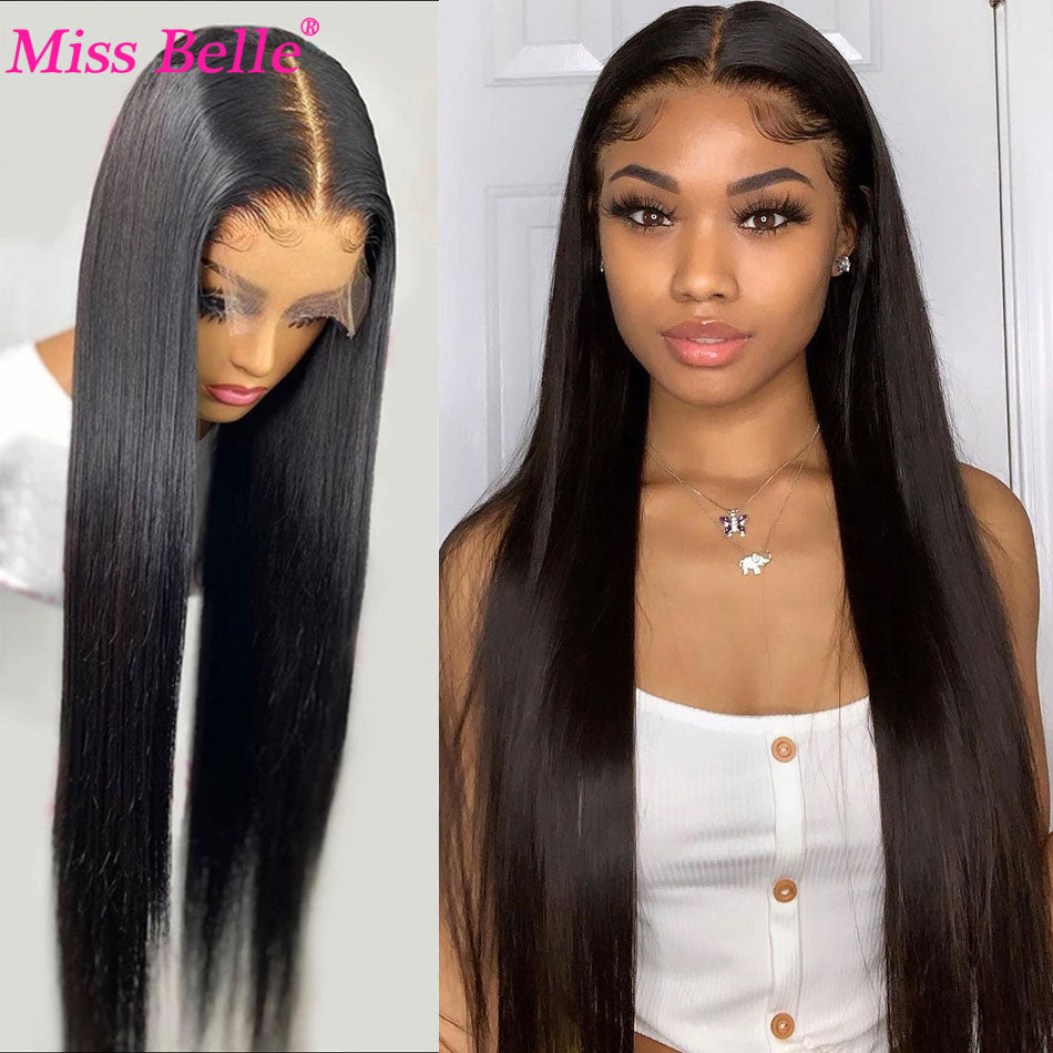 Straight Lace Front Human Hair Wigs For Women HD Lace Frontal Wig Transparent T Part Brazilian Bone Straight Lace Front Wig