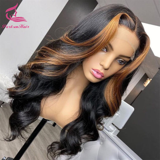 Highlight Human Hair Ombre 13x6 Lace Front Wig Brazilian Hair Wigs For Black Women Honey Blonde Body Wave Lace Frontal Wigs