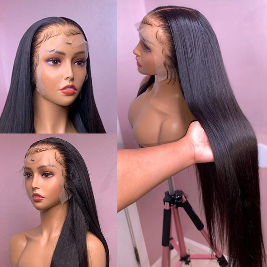 13x6 Free Part Lace Front Human Hair Wigs Straight HD Lace Frontal Wig Pre Plucked With Baby Hair 150% Brazilian Remy Hair Wigs